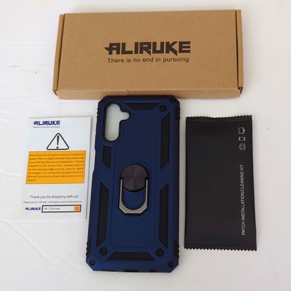 Aliruke Samsung A13 Navy Blue Phone Case With Magnetic Ring & Screen Protector - Picture 2 of 6